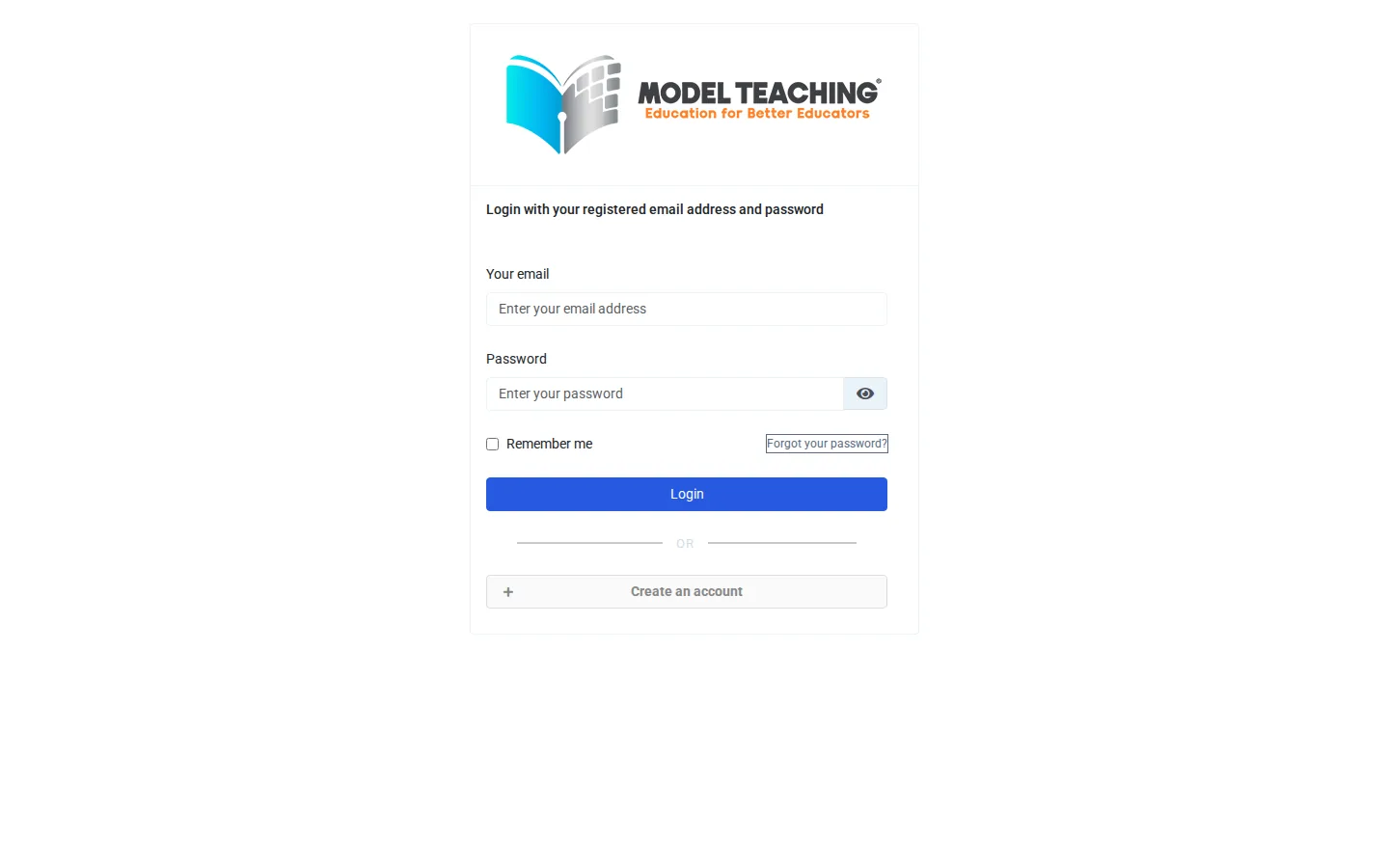 The Forgot your password link on the login page