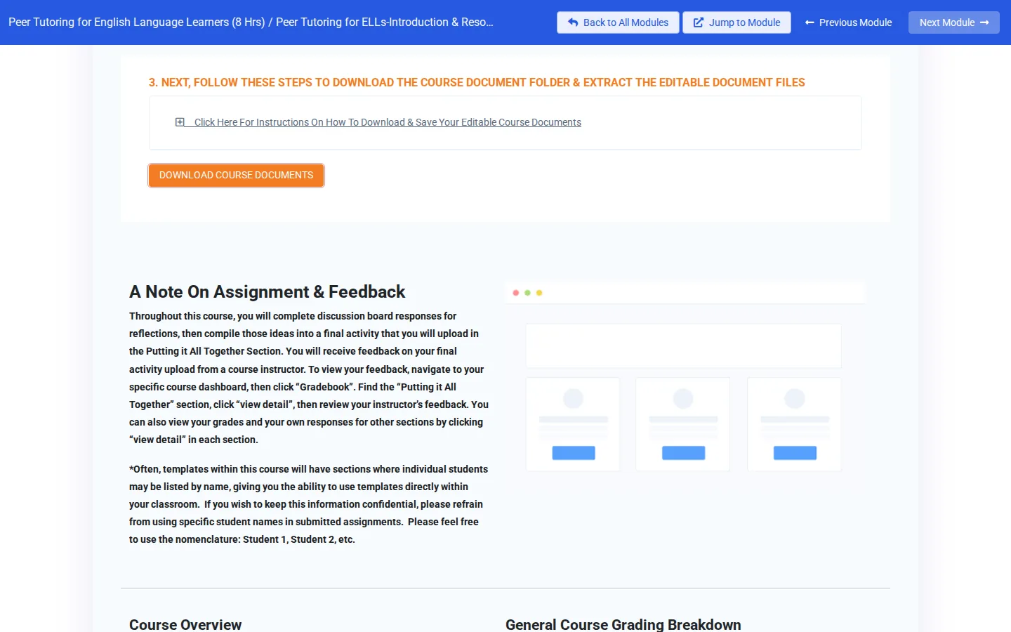The DOWNLOAD COURSE DOCUMENTS button outlined